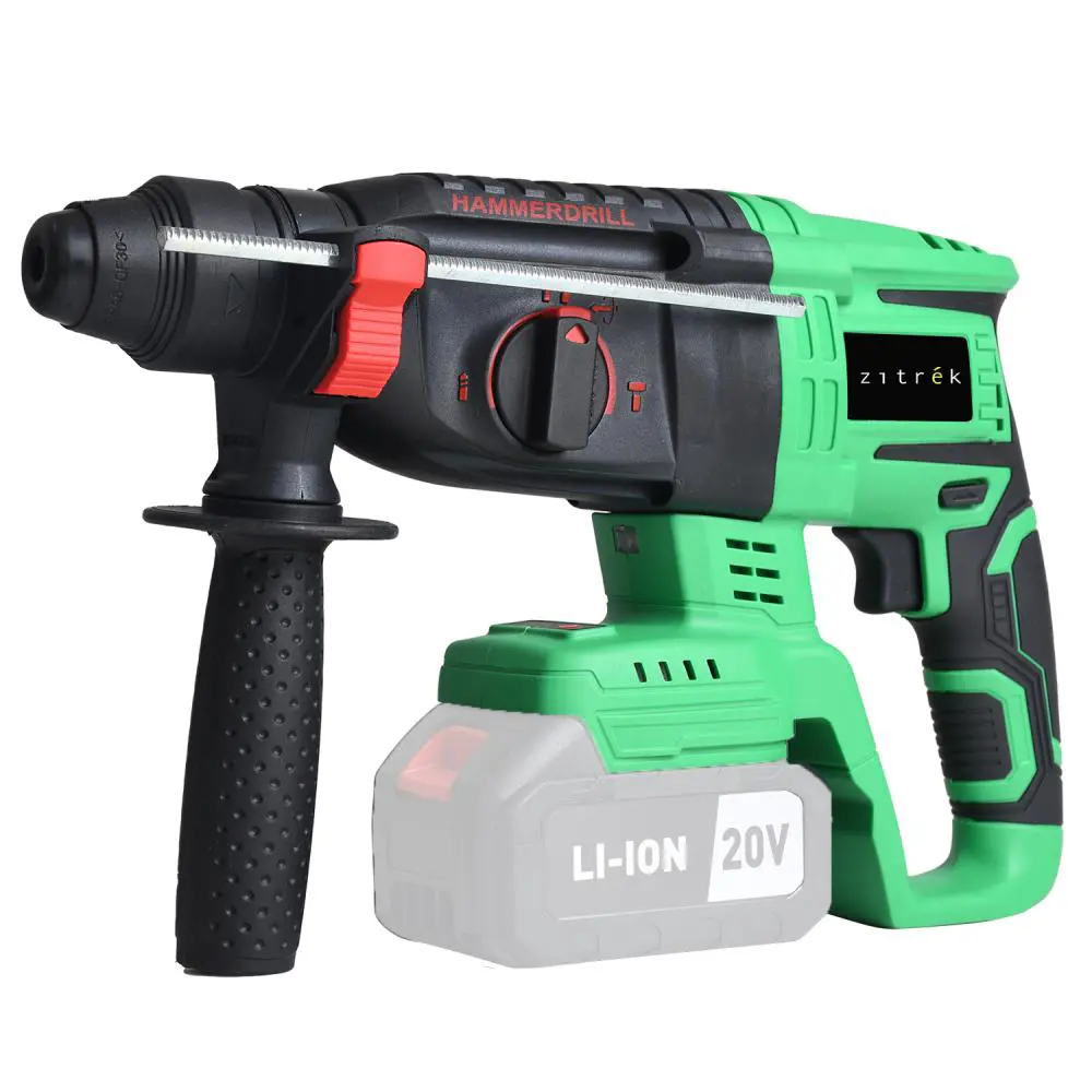 Фото 3 Перфоратор аккумуляторный бесщёточный SDS Plus Zitrek Destroyer Pro 063-4373, 20 В Li-Ion 2x6 Ач, 2 Дж Фото 3 Перфоратор аккумуляторный бесщёточный SDS Plus Zitrek Destroyer Pro 063-4373, 20 В Li-Ion 2x6 Ач, 2 Дж