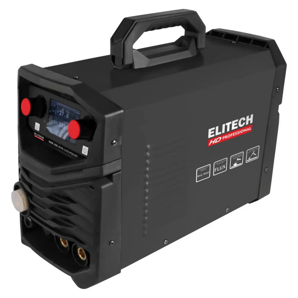 Фото Сварочный аппарат инверторный Elitech HD WM 200 SYN LCD Pulse, 200 А, 5 мм Фото Сварочный аппарат инверторный Elitech HD WM 200 SYN LCD Pulse, 200 А, 5 мм