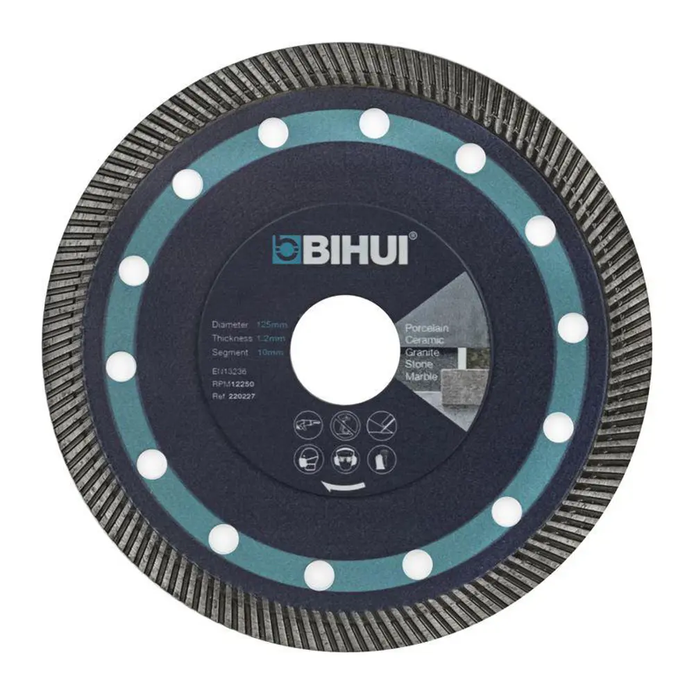 Фото Диск алмазный по керамограниту Bihui Super Thin Turbo DCBN115 турбо 115x22.23x1.2 мм Фото Диск алмазный по керамограниту Bihui Super Thin Turbo DCBN115 турбо 115x22.23x1.2 мм