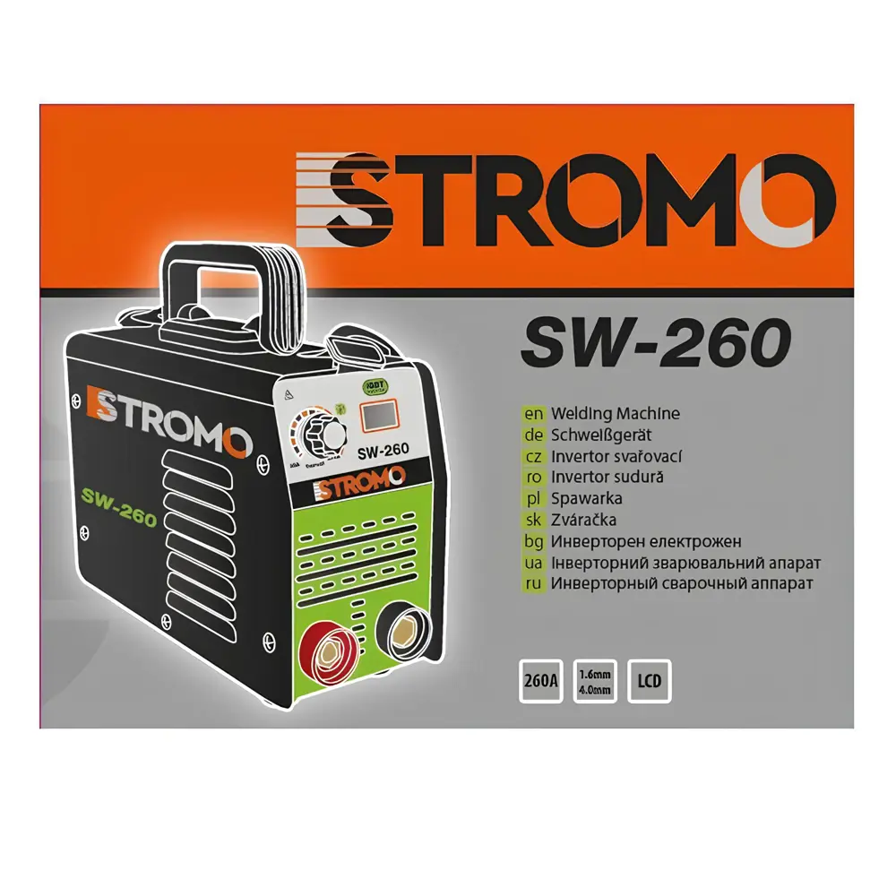 Фото 5 Сварочный аппарат инверторный Stromo SW260 260 А, до 4 мм Фото 5 Сварочный аппарат инверторный Stromo SW260 260 А, до 4 мм