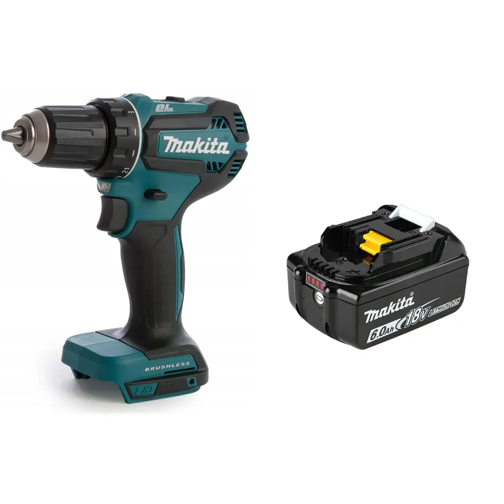 Фото Дрель-шуруповерт аккумуляторная бесщёточная Makita DDF485 LXT, 18 В Li-Ion 6 Ач Фото Дрель-шуруповерт аккумуляторная бесщёточная Makita DDF485 LXT, 18 В Li-Ion 6 Ач
