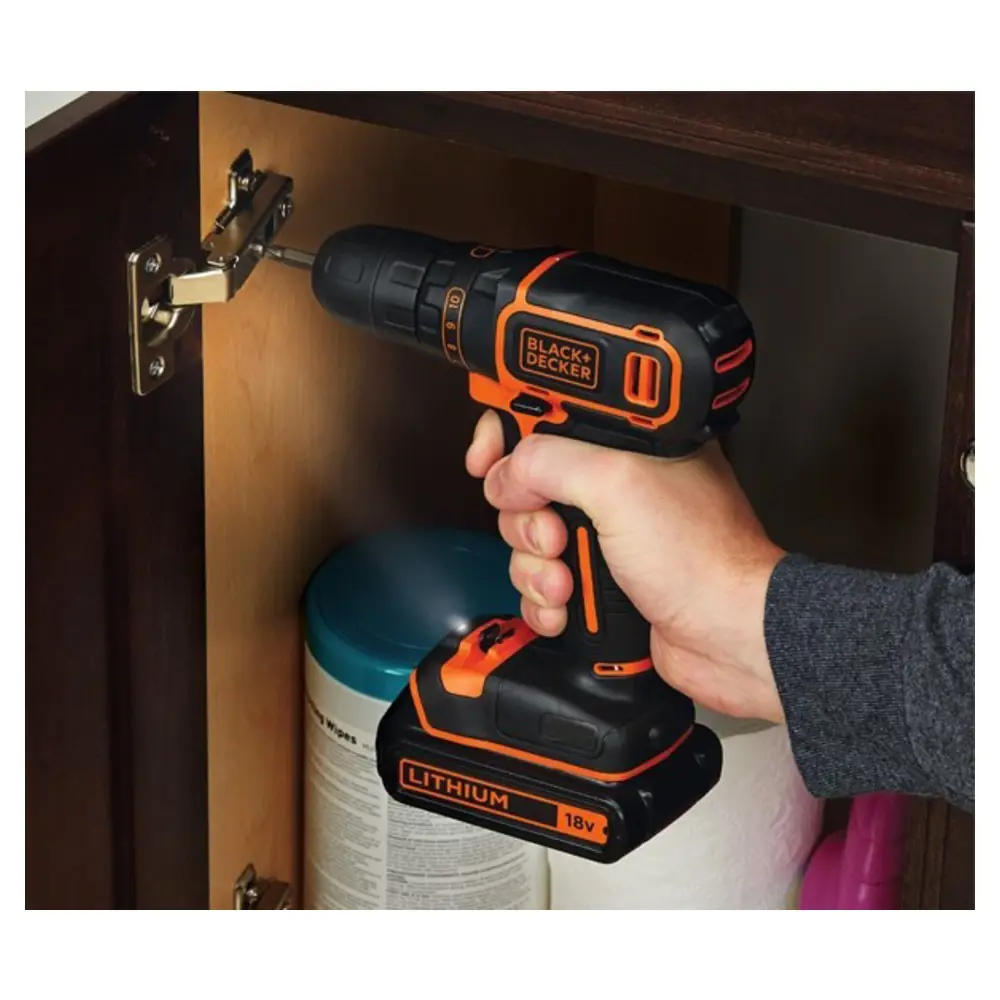 Фото 4 Дрель-шуруповерт аккумуляторная Black&Decker BDCDC18B-QW, 18 В Li-Ion 2x1.5 Ач Фото 4 Дрель-шуруповерт аккумуляторная Black&Decker BDCDC18B-QW, 18 В Li-Ion 2x1.5 Ач