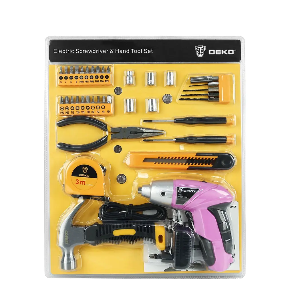 Фото Отвертка аккумуляторная Deko DKS4, 4 В Li-ion 1.3 Ач и набор инструментов Tools Kit 063-4109, 36 предметов Фото Отвертка аккумуляторная Deko DKS4, 4 В Li-ion 1.3 Ач и набор инструментов Tools Kit 063-4109, 36 предметов
