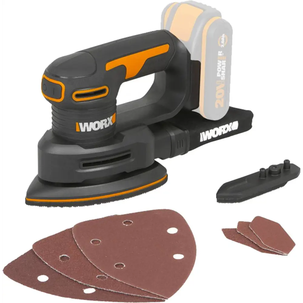 Фото 3 Дельташлифовальная машина аккумуляторная Worx WX822.9 20 В Li-Ion 90x140 мм без АКБ и ЗУ Фото 3 Дельташлифовальная машина аккумуляторная Worx WX822.9 20 В Li-Ion 90x140 мм без АКБ и ЗУ