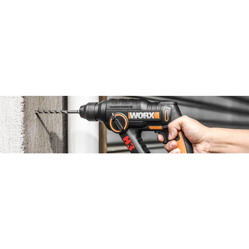 Фото 4 Перфоратор аккумуляторный универсальный Worx WX390.9, 20 В Li-Ion, без АКБ и ЗУч, 1.2 Дж Фото 4 Перфоратор аккумуляторный универсальный Worx WX390.9, 20 В Li-Ion, без АКБ и ЗУч, 1.2 Дж