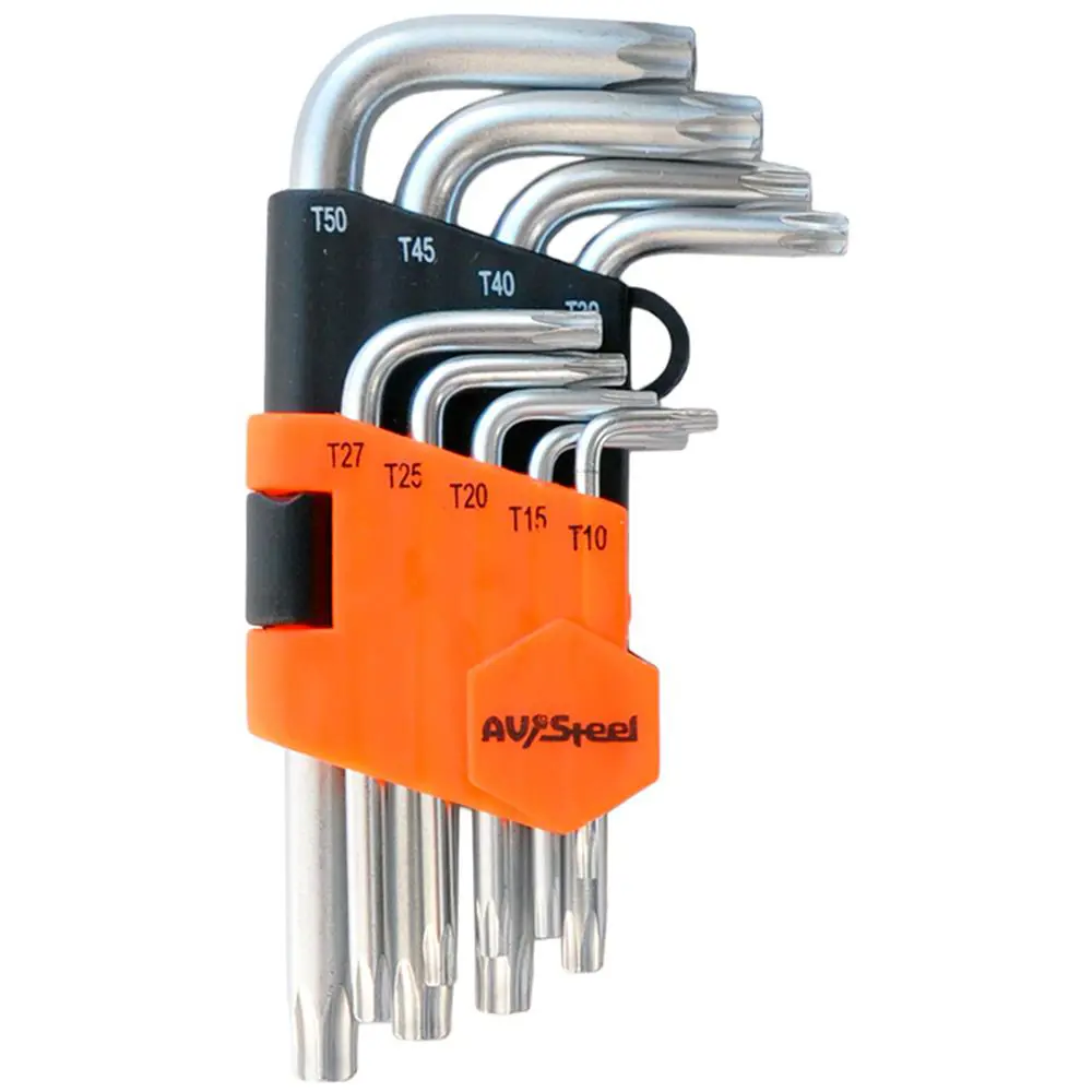Фото Набор ключей Torx AV Steel AV-367109 T10-T50 мм, 9 предметов Фото Набор ключей Torx AV Steel AV-367109 T10-T50 мм, 9 предметов