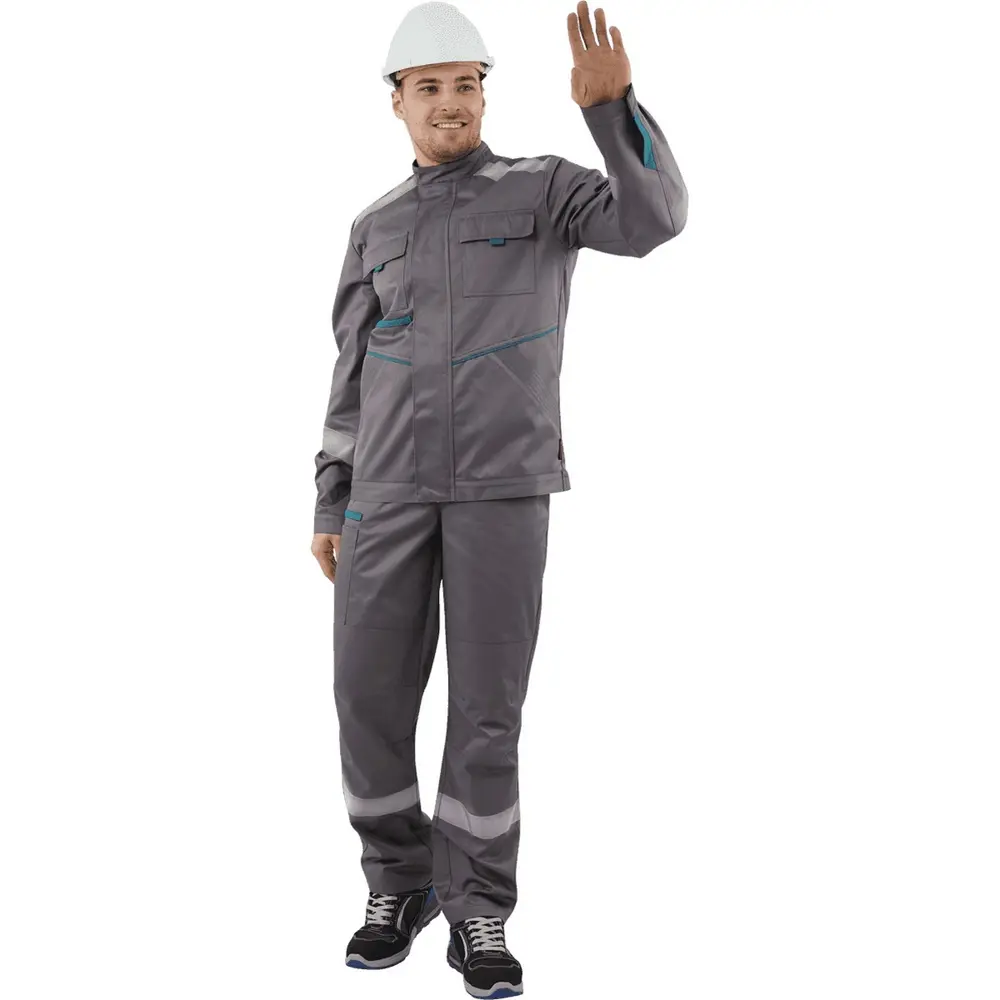 Фото Костюм рабочий Галактика цвет серый/бирюза размер 112-116 рост 170-176 см Фото Костюм рабочий Галактика цвет серый/бирюза размер 112-116 рост 170-176 см