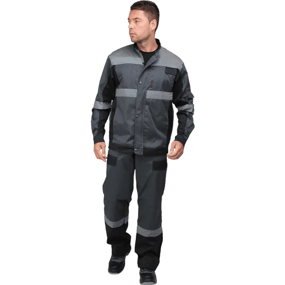 Фото Костюм рабочий Графит цвет серый/черный размер 104-108 рост 182-188 см Фото Костюм рабочий Графит цвет серый/черный размер 104-108 рост 182-188 см