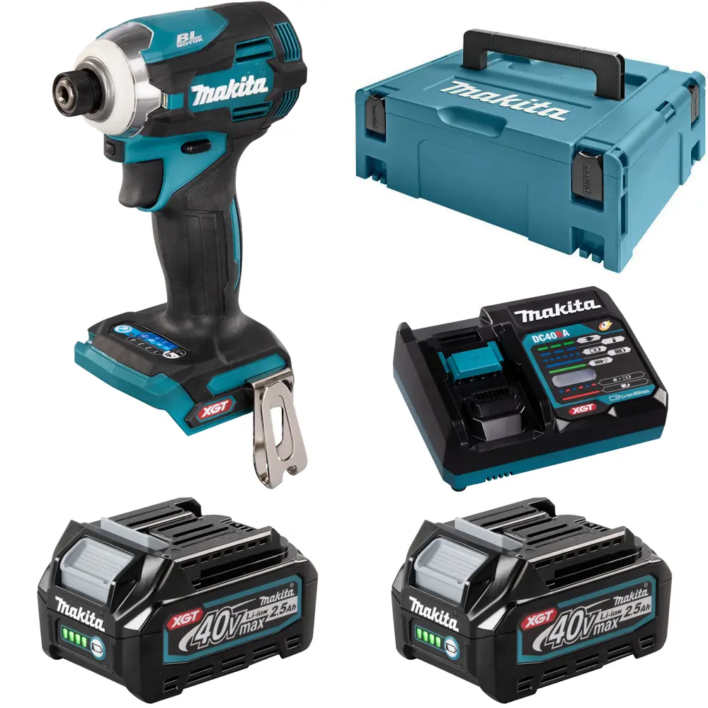 Фото Шуруповерт импульсный аккумуляторный Makita TD001GD201 40В XGT 140Нм Фото Шуруповерт импульсный аккумуляторный Makita TD001GD201 40В XGT 140Нм
