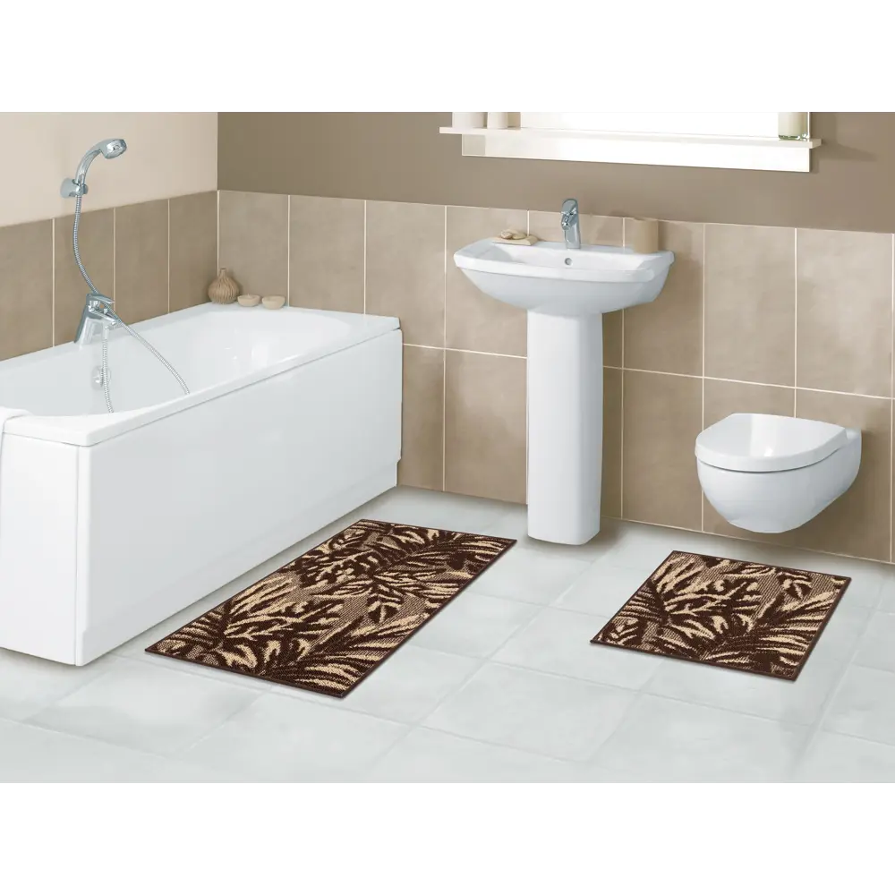 Фото 3 Набор ковриков SHAHINTEX LOOP ITALIANO 802340 48x80+48x50 см цвет коричневый Фото 3 Набор ковриков SHAHINTEX LOOP ITALIANO 802340 48x80+48x50 см цвет коричневый