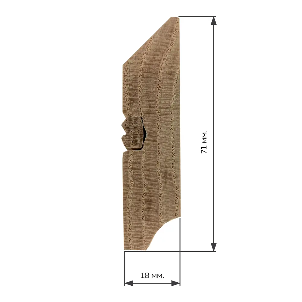 Фото 3 Плинтус массив Дуб состаренный (Окаванго) 1830x18x71 мм