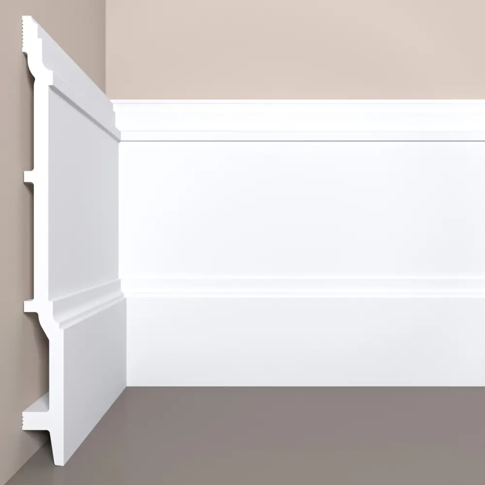 Фото Плинтус Bello Deco 250x2000x23мм 1шт белый Фото Плинтус Bello Deco 250x2000x23мм 1шт белый