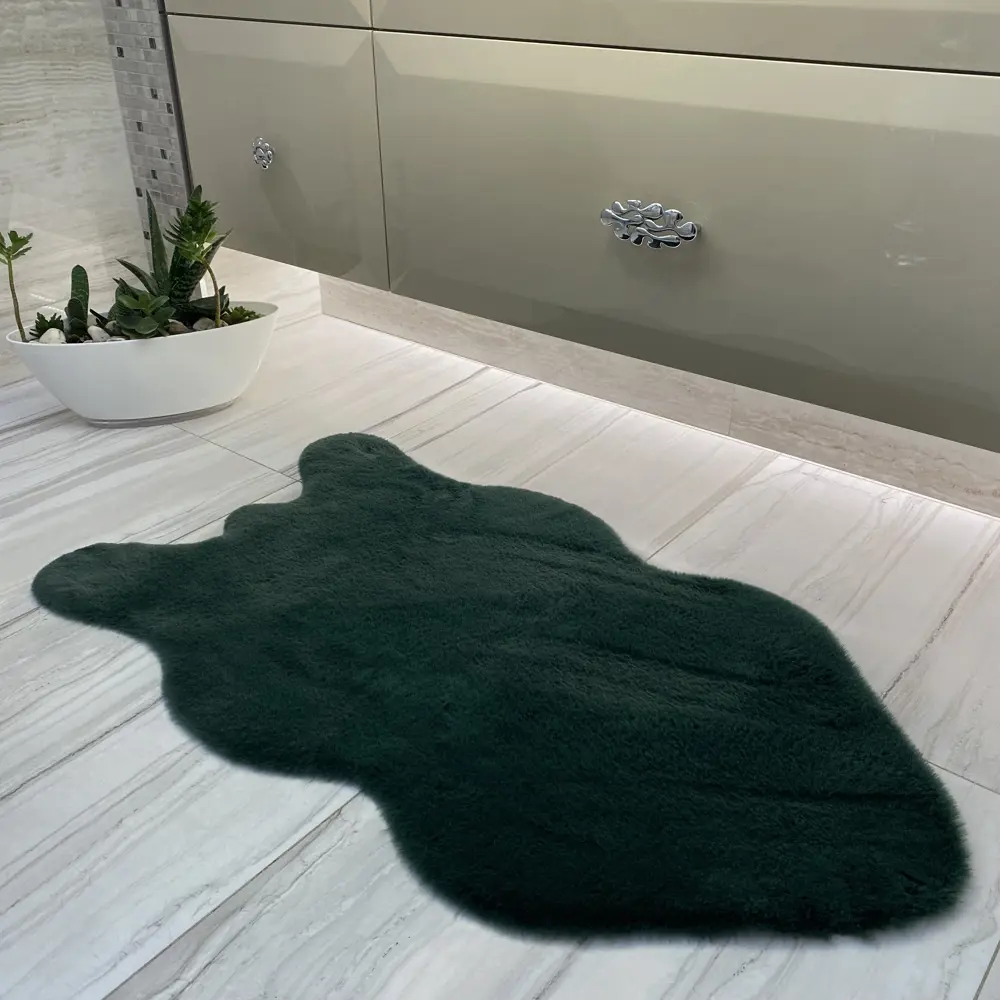 Фото 3 Коврик меховой шкура SHAHINTEX 50x88 см изумрудный Фото 3 Коврик меховой шкура SHAHINTEX 50x88 см изумрудный