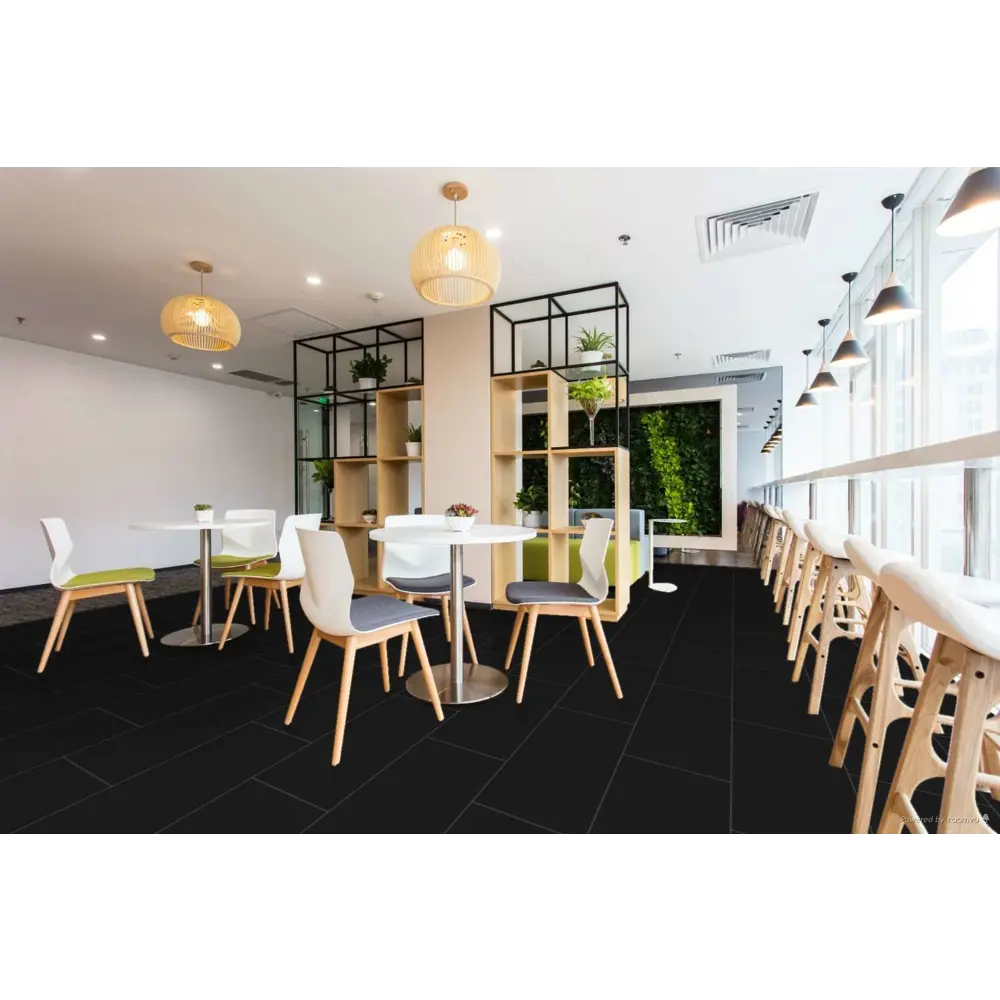 Фото SPC плитка TheFloor Stone Black 42 класс толщина 6 мм 1.92 м², цена за упаковку Фото SPC плитка TheFloor Stone Black 42 класс толщина 6 мм 1.92 м², цена за упаковку