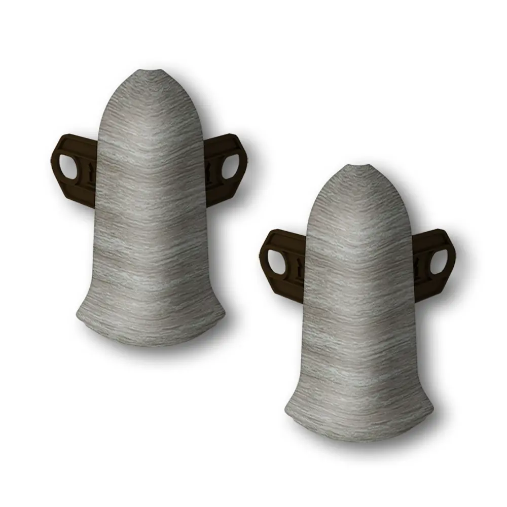 Фото Угол наружный (внешний) с крепежом для плинтуса Идеал Классик 210 Дуб пепельный 55 мм 10 шт.