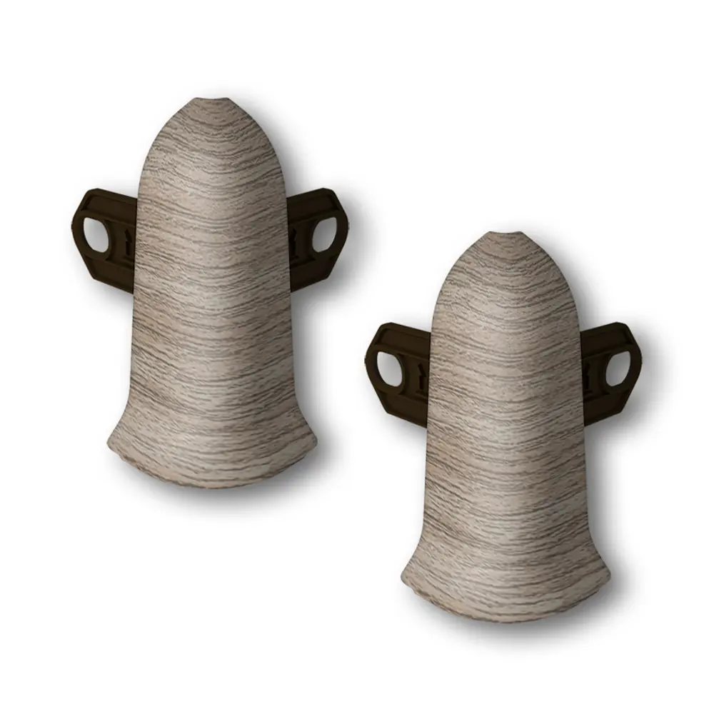 Фото Угол наружный (внешний) с крепежом для плинтуса Идеал Классик 205 Дуб капучино 55 мм 10 шт.