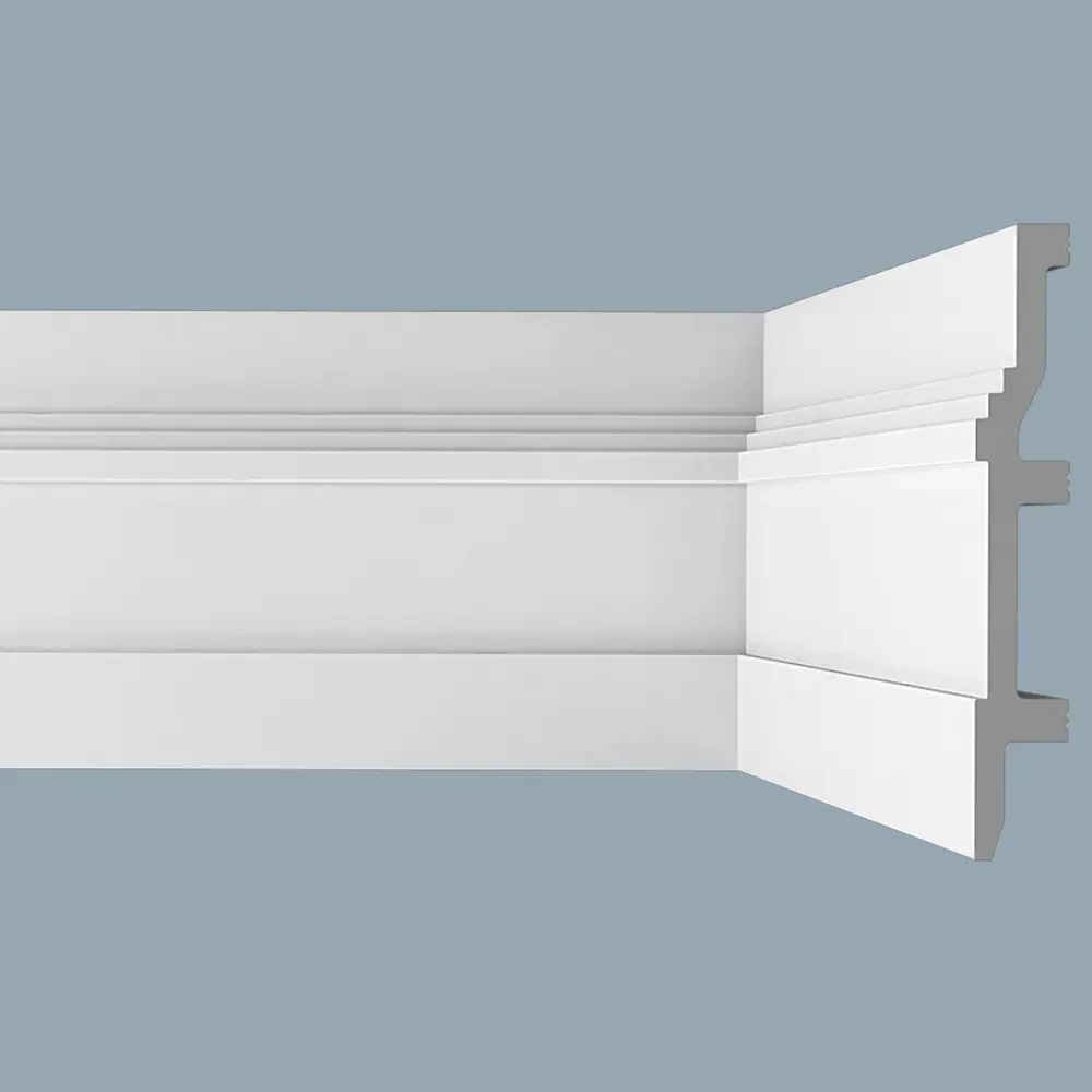 Фото Плинтус П8 Bello deco полимер, 150 мм, 200 см, цвет белый (под покраску) Фото Плинтус П8 Bello deco полимер, 150 мм, 200 см, цвет белый (под покраску)