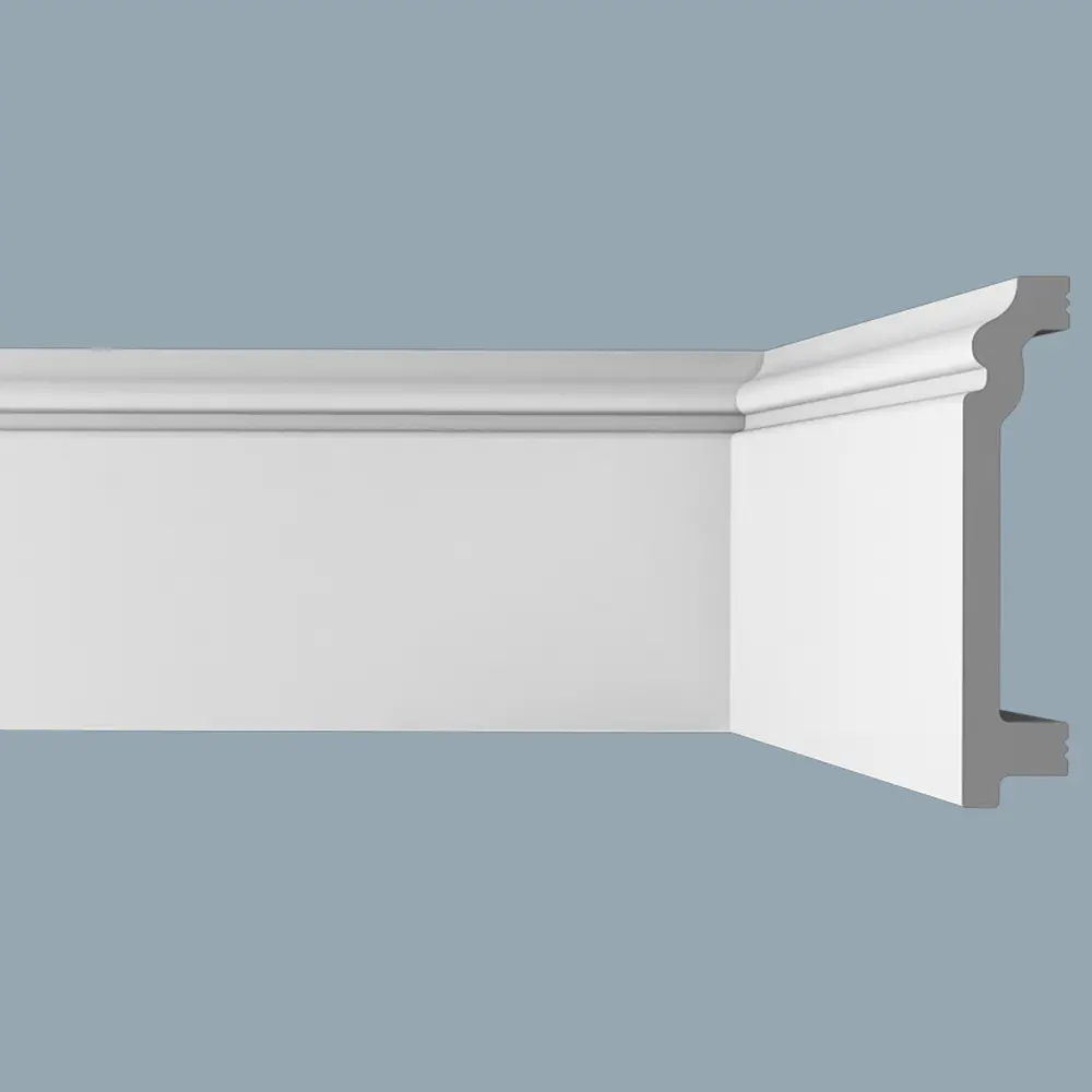 Фото Плинтус П4 Bello deco полимер, 100 мм, 200 см, цвет белый (под покраску)