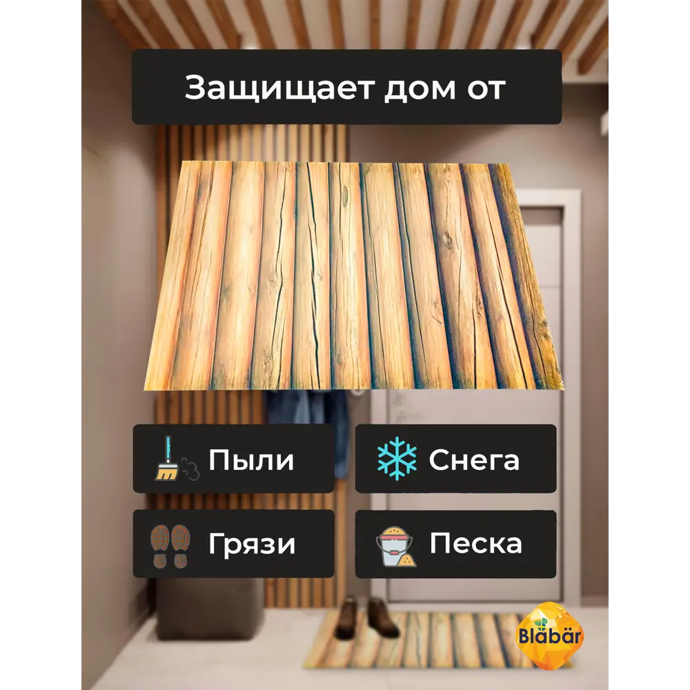 Фото 3 Коврик влаговпитывающий Blabar ПВХ 93612-б/к-ЛМ 60x90 см цвет коричневый Фото 3 Коврик влаговпитывающий Blabar ПВХ 93612-б/к-ЛМ 60x90 см цвет коричневый