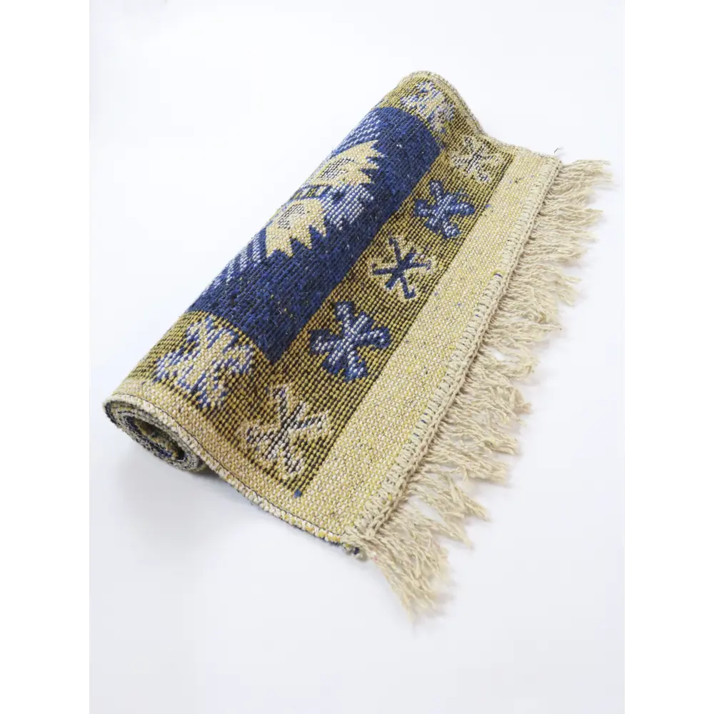 Фото 3 Коврик декоративный L'Cadesi Kilim Usak UK01 Хлопок 60x90 см цвет синий Фото 3 Коврик декоративный L'Cadesi Kilim Usak UK01 Хлопок 60x90 см цвет синий