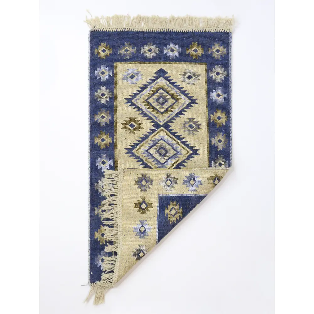 Фото 2 Коврик декоративный L'Cadesi Kilim Usak UK02 Хлопок 60x90 см цвет синий Фото 2 Коврик декоративный L'Cadesi Kilim Usak UK02 Хлопок 60x90 см цвет синий