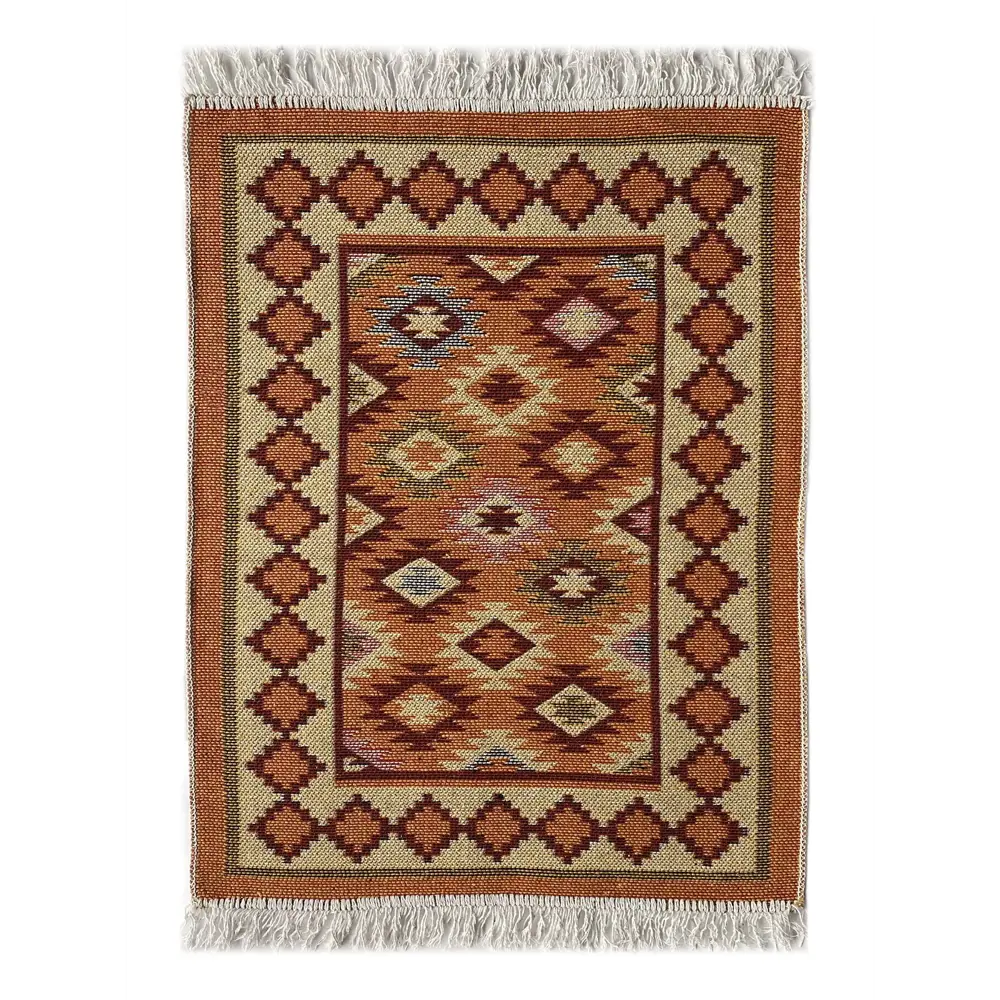 Фото Коврик декоративный L'Cadesi Kilim Usak 1474 Хлопок 80x150 см цвет оранж Фото Коврик декоративный L'Cadesi Kilim Usak 1474 Хлопок 80x150 см цвет оранж