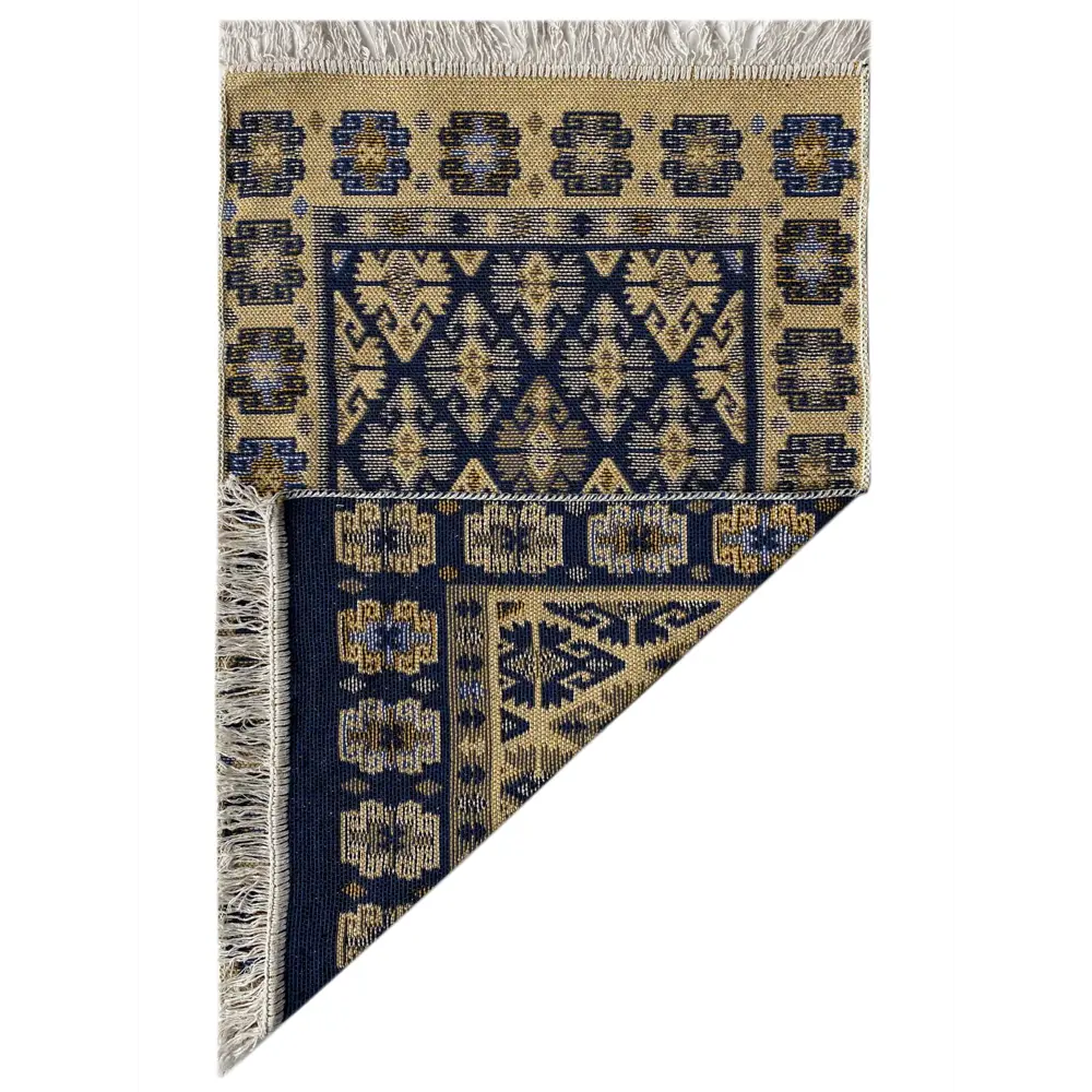 Фото 2 Коврик декоративный L'Cadesi Kilim Usak 1574 Хлопок 80x150 см цвет синий Фото 2 Коврик декоративный L'Cadesi Kilim Usak 1574 Хлопок 80x150 см цвет синий