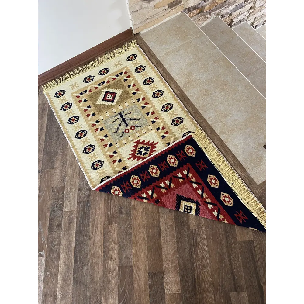 Фото 3 Коврик декоративный L'Cadesi Kilim Gold U57231КР Хлопок 60x120 см цвет бежевый Фото 3 Коврик декоративный L'Cadesi Kilim Gold U57231КР Хлопок 60x120 см цвет бежевый