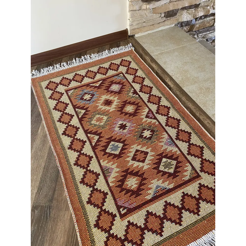 Фото 3 Коврик декоративный L'Cadesi Kilim Usak UK1471 Хлопок 60x120 см цвет кремовый-бежевый Фото 3 Коврик декоративный L'Cadesi Kilim Usak UK1471 Хлопок 60x120 см цвет кремовый-бежевый