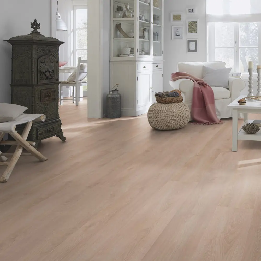 Фото Ламинат Wineo 700 wood XXL V4 Дуб Финский Бежевый 33 класс толщина 10 мм с фаской 1.80 м², цена за упаковку Фото Ламинат Wineo 700 wood XXL V4 Дуб Финский Бежевый 33 класс толщина 10 мм с фаской 1.80 м², цена за упаковку