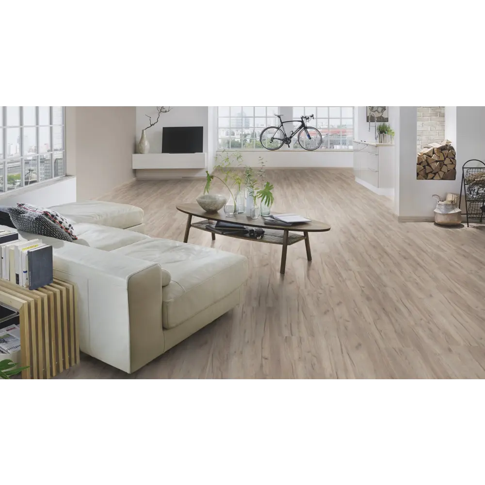Фото 3 Ламинат Кроношпан Forte Classic Дуб Крафт Серый 33 класс толщина 8 мм 2.22 м², цена за упаковку Фото 3 Ламинат Кроношпан Forte Classic Дуб Крафт Серый 33 класс толщина 8 мм 2.22 м², цена за упаковку