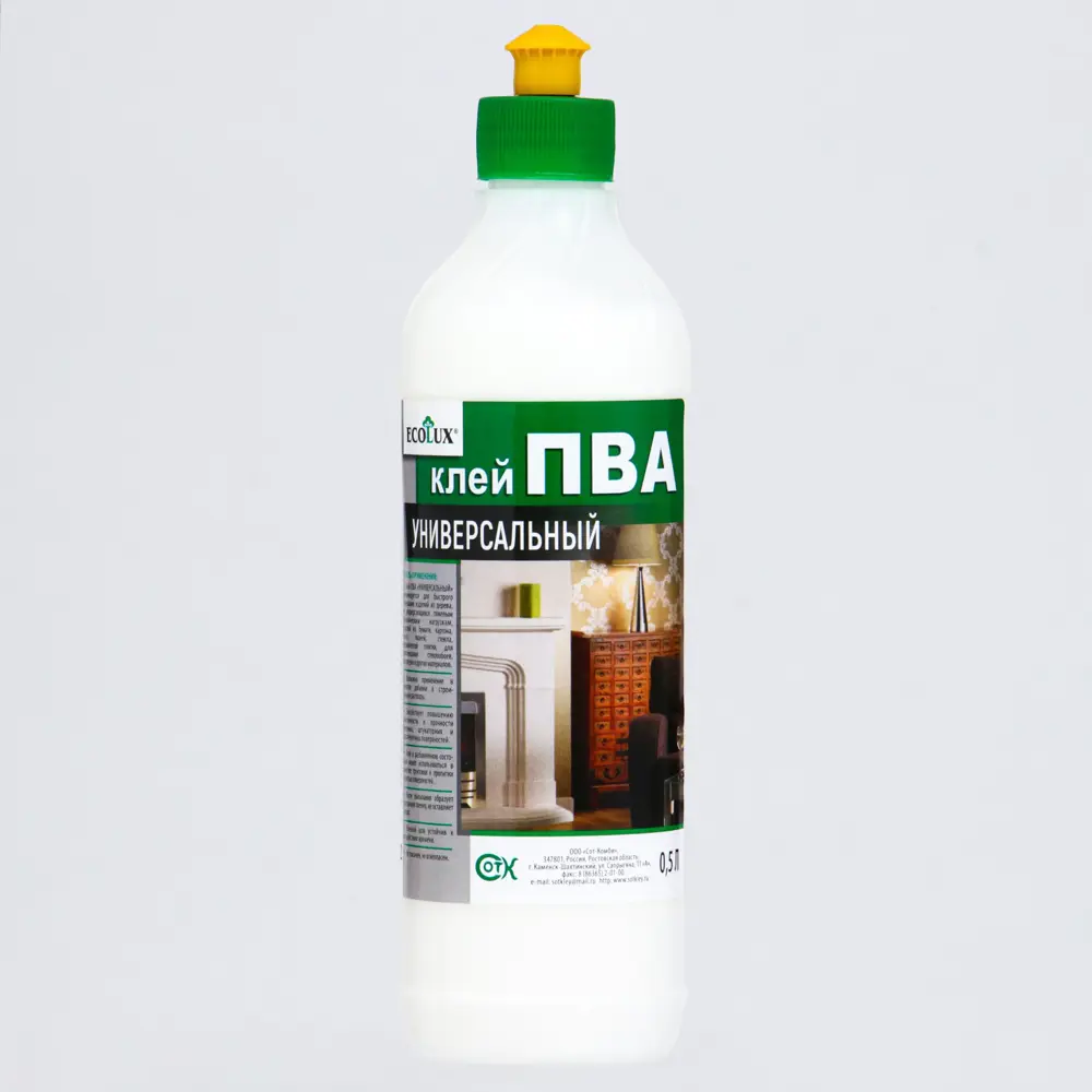 Фото Клей ПВА Ecolux 9345820 универсальный 0.5 л Фото Клей ПВА Ecolux 9345820 универсальный 0.5 л