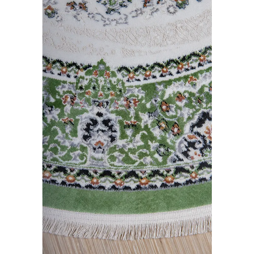 Фото Ковер Elisa Amira 4923A D.Blue-L.Grey круг Ø200 см Полиэстер цвет Зеленый