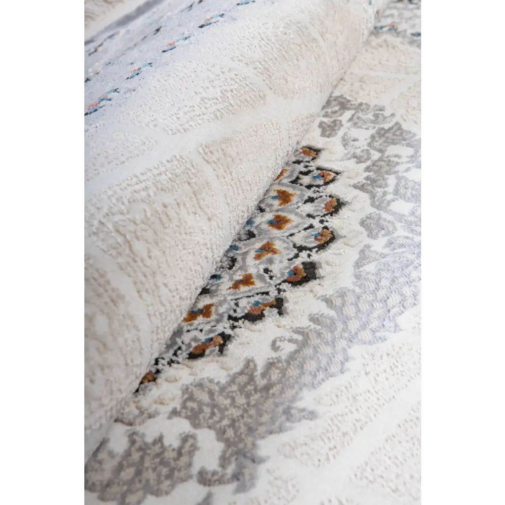 Фото Ковер Elisa Amira 4836A L.Grey-L.Grey круг Ø150 см Полиэстер цвет Серый