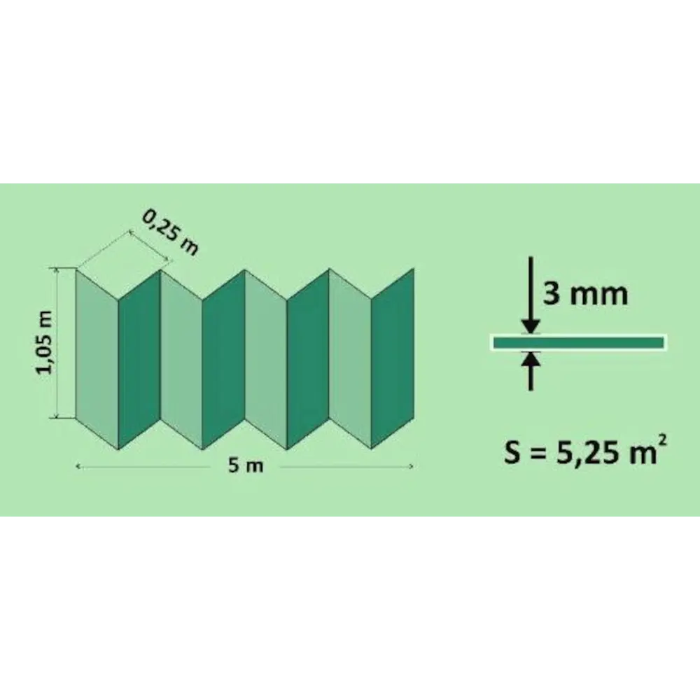 Фото 2 Подложка-Гармошка СОЛИД 3мм зеленая 1.05x0.25м./уп.5.25кв.м.