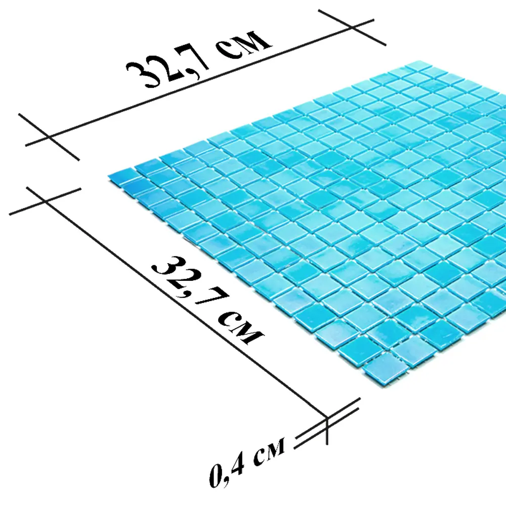 Фото 9 Мозаика Alma Чистые цвета 20 мм Pearly PE-BL515 стекло 32.7x32.7 см