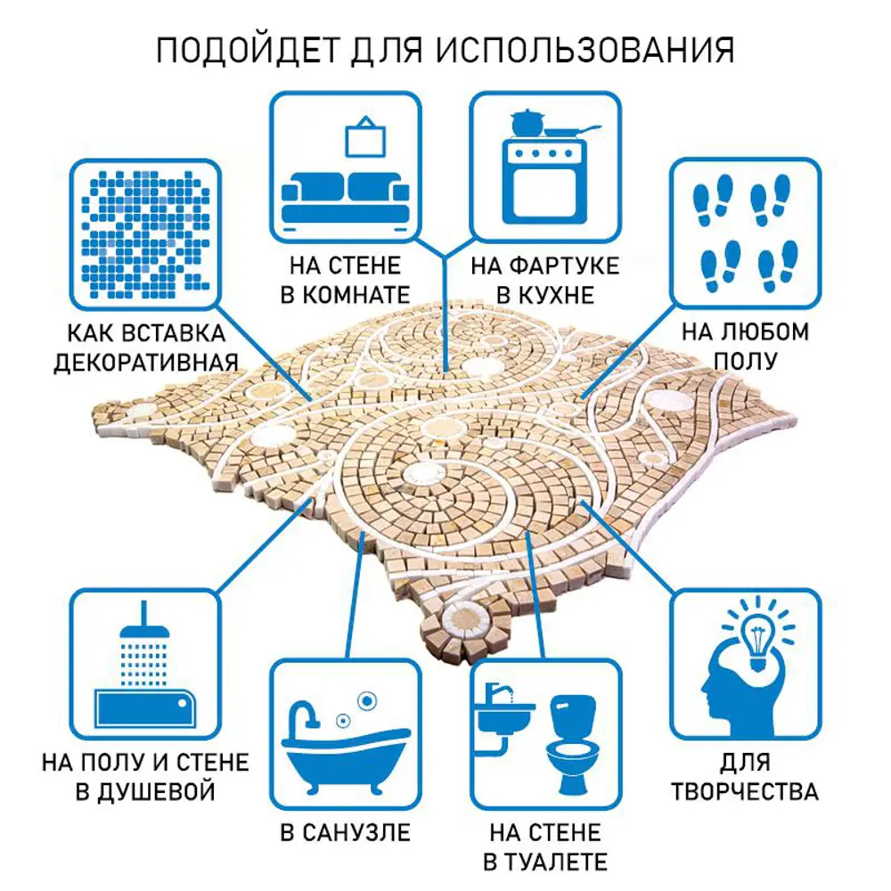 Фото 10 Мозаика Natural Натуральный камень Solar-System мрамор 40.8x41.1 см Фото 10 Мозаика Natural Натуральный камень Solar-System мрамор 40.8x41.1 см