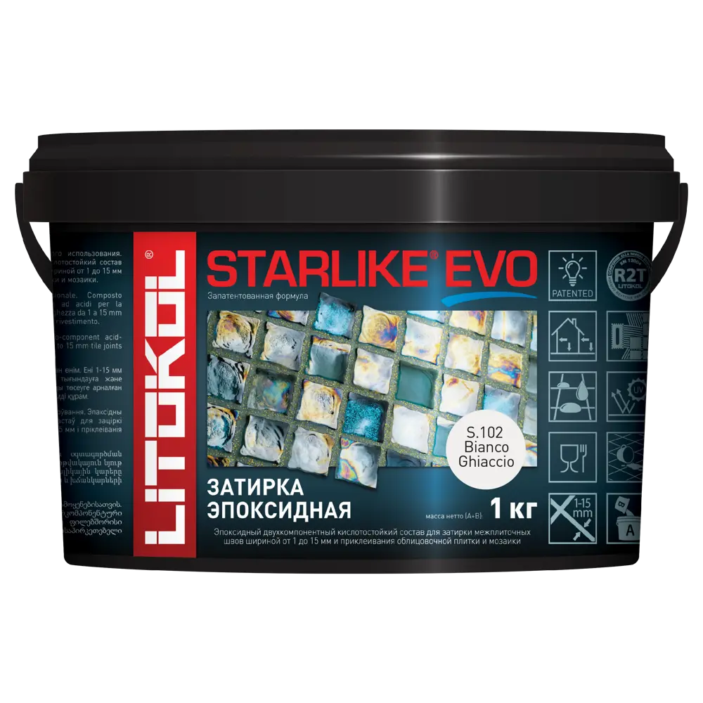 Фото 8 Затирка эпоксидная Litokol Starlike Evo S.102 цвет белый лёд 1 кг Фото 8 Затирка эпоксидная Litokol Starlike Evo S.102 цвет белый лёд 1 кг