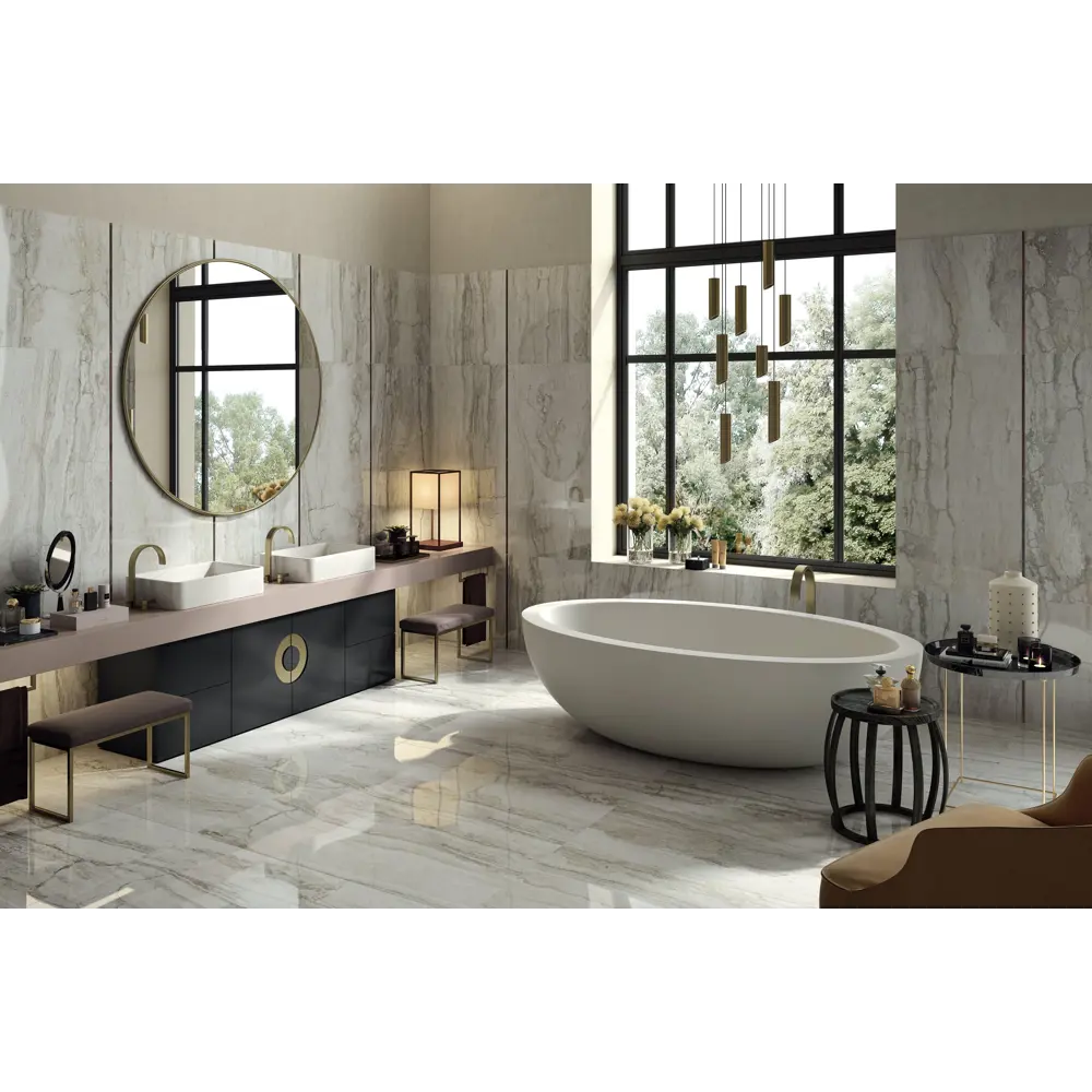 Фото Керамогранит LAPARET OROBIANCO12W LP 60x120 в белом оттенке Лаппатированный