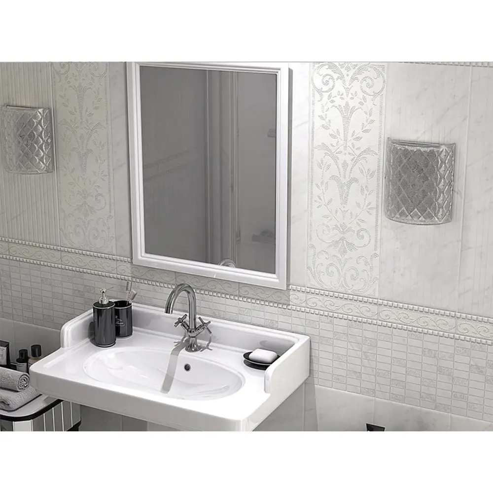 Фото Декор Kerama Marazzi Борсари MP000000040 25x75см матовый белый Фото Декор Kerama Marazzi Борсари MP000000040 25x75см матовый белый