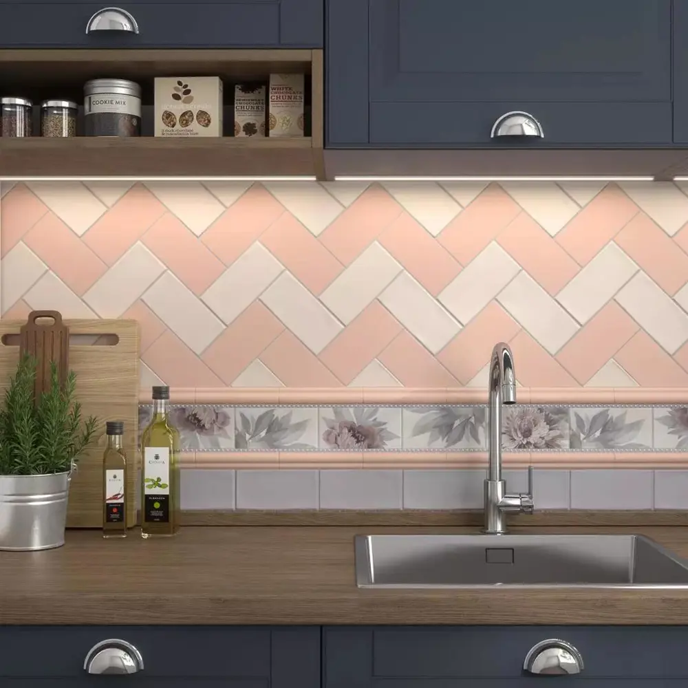 Фото Керамическая плитка Kerama marazzi Тортона Розовый 7.4x15см, цена за упаковку Фото Керамическая плитка Kerama marazzi Тортона Розовый 7.4x15см, цена за упаковку