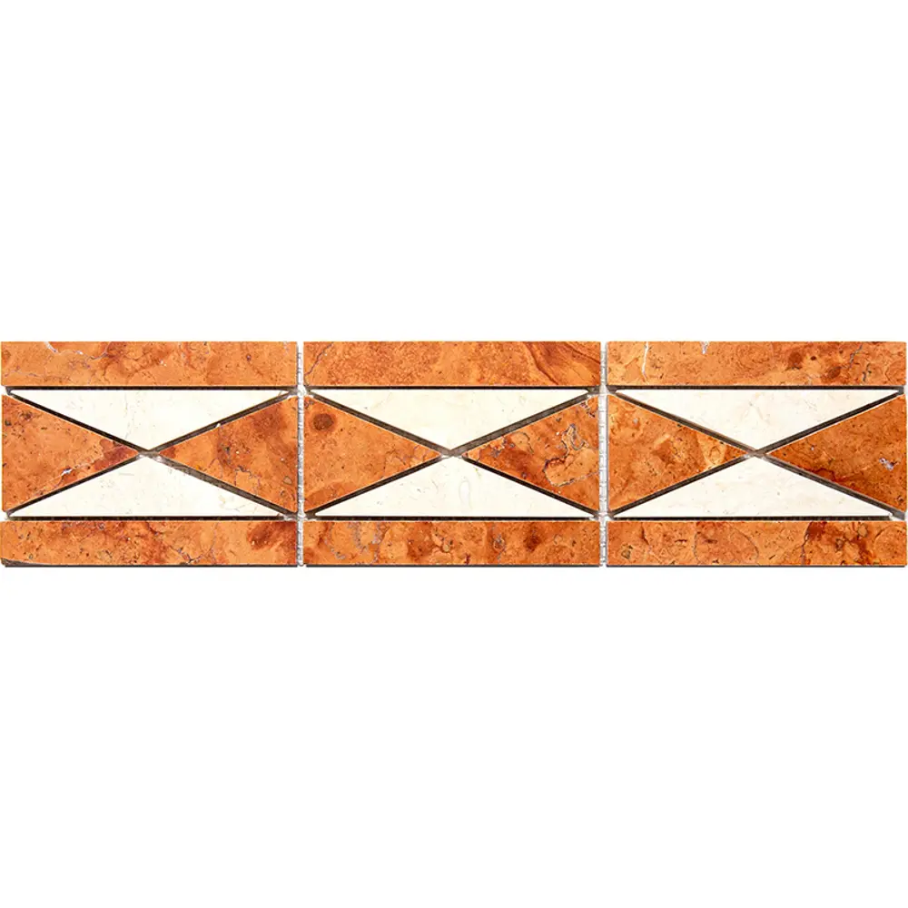 Фото Декоративная мозаика Natural Бордюры DS-200-4-(014-MCD)-20-300x75 7.5x30см мрамор цвет оранжевый Фото Декоративная мозаика Natural Бордюры DS-200-4-(014-MCD)-20-300x75 7.5x30см мрамор цвет оранжевый