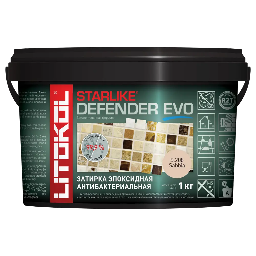 Фото 2 Затирка эпоксидная Litokol Starlike Defender Evo S.208 цвет песочный 1 кг Фото 2 Затирка эпоксидная Litokol Starlike Defender Evo S.208 цвет песочный 1 кг