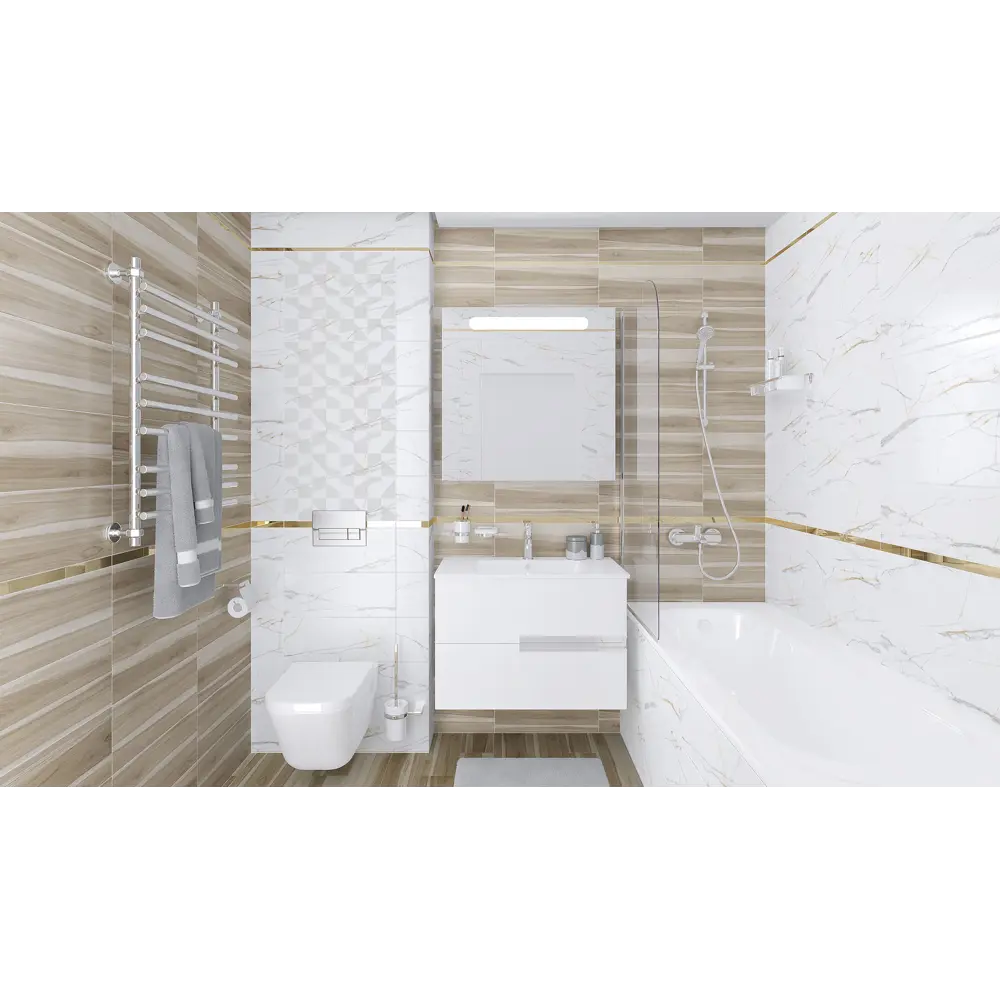 Фото 2 Настенная плитка Laparet Champagne Mosaic х9999284121 20x50см матовый белый Фото 2 Настенная плитка Laparet Champagne Mosaic х9999284121 20x50см матовый белый
