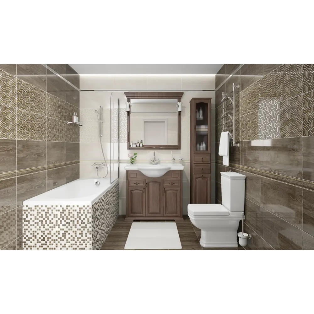 Фото Настенная плитка Laparet Genesis Fractal х9999213215 30x60см полированный коричневый