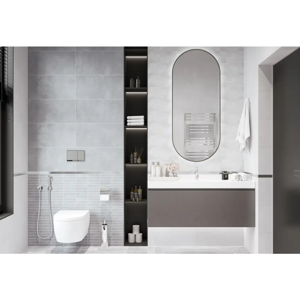 Фото 4 Настенная плитка Laparet Moby х9999285793 30x60см матовый серый, серебристый Фото 4 Настенная плитка Laparet Moby х9999285793 30x60см матовый серый, серебристый