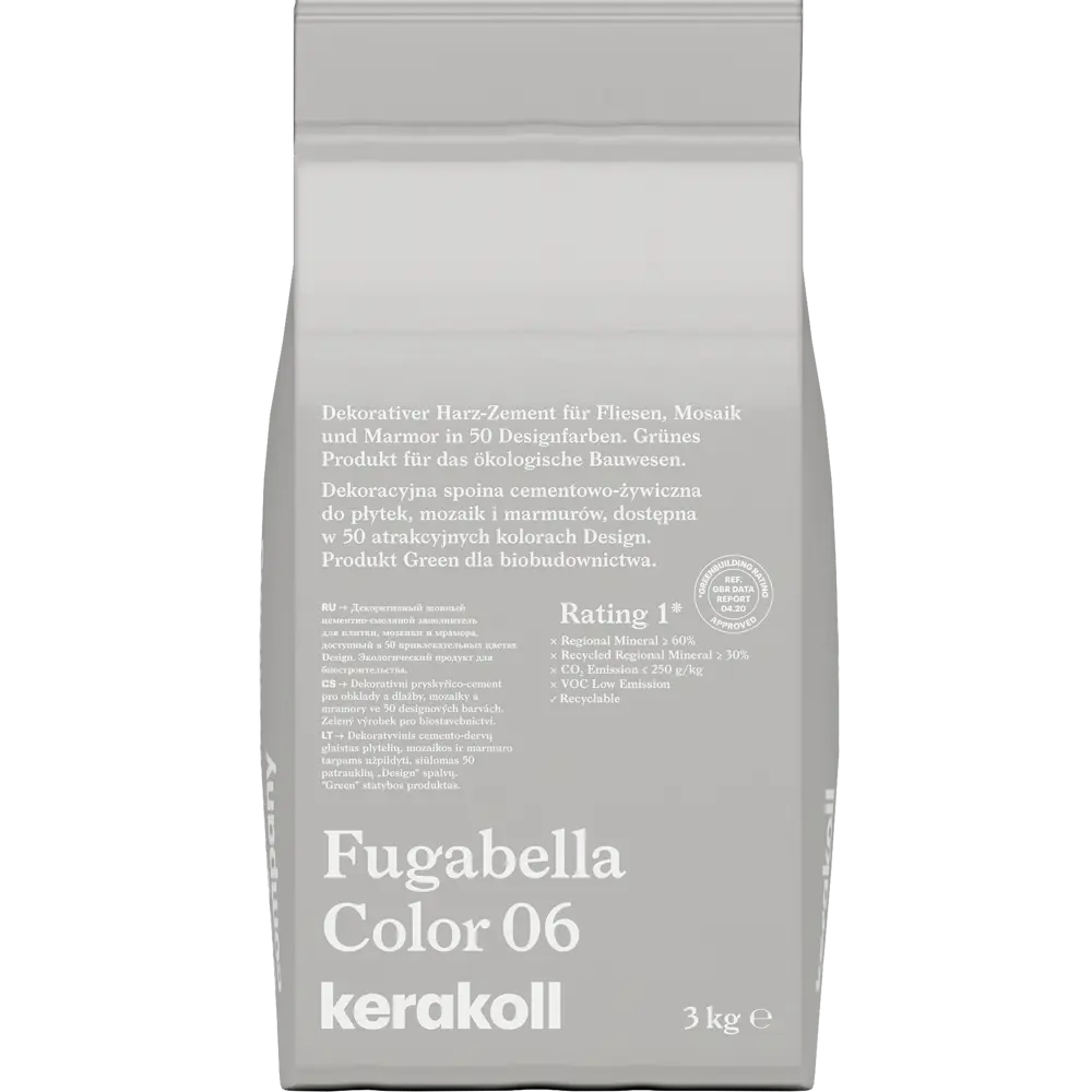 Фото Затирка гибридная Kerakoll Fugabella Color Цвет 06 Светло-серый 3 кг Фото Затирка гибридная Kerakoll Fugabella Color Цвет 06 Светло-серый 3 кг