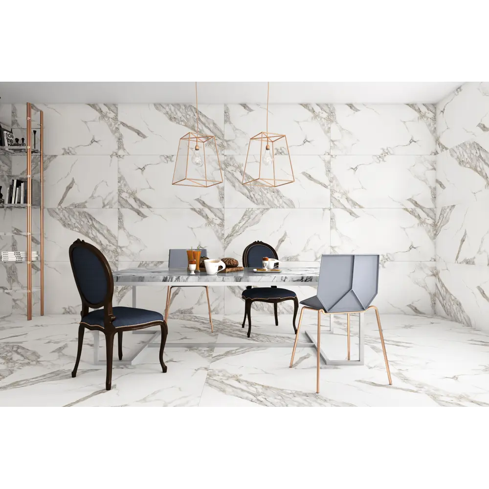 Фото Керамогранит Goldis tile Carrera 17145 59.7x119.8см 1.43 м² цвет бело-коричневый, цена за упаковку Фото Керамогранит Goldis tile Carrera 17145 59.7x119.8см 1.43 м² цвет бело-коричневый, цена за упаковку
