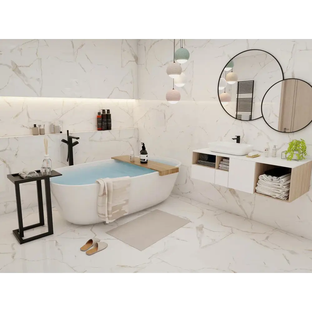 Фото 3 Керамогранит Velsaa Satvario gold RP-124502 60x60см 1.44 м² цвет белый, цена за упаковку Фото 3 Керамогранит Velsaa Satvario gold RP-124502 60x60см 1.44 м² цвет белый, цена за упаковку
