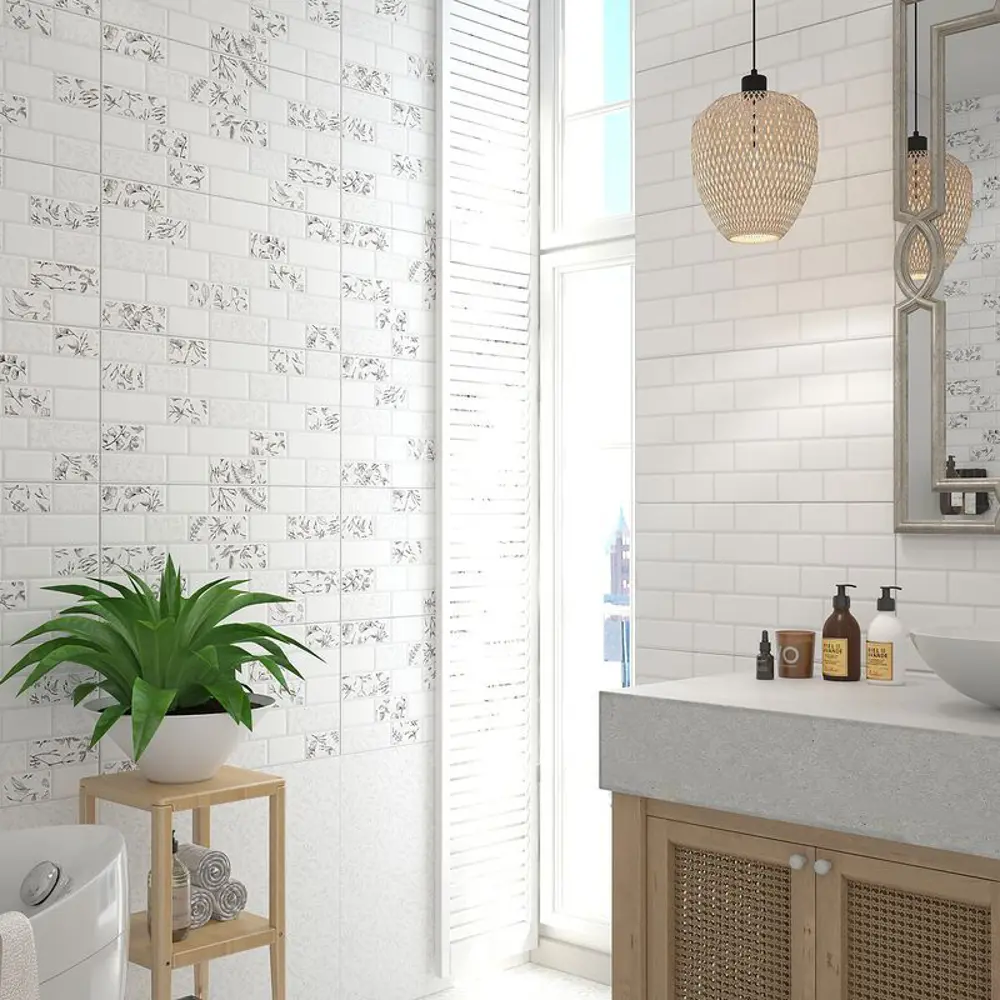 Фото Плитка Керамин Мирабель 7 тип 1 30x60 30x60см 1.98 м² цвет белый, цена за упаковку Фото Плитка Керамин Мирабель 7 тип 1 30x60 30x60см 1.98 м² цвет белый, цена за упаковку